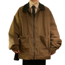 Giacca in velluto a coste con zip e colletto Giacca oversize retrò con tasche Giacca elegante autunnale per il tempo libero Stile vintage per la città e l'ufficio 5