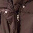 Giacca invernale da donna Chiusura con zip e bottoni Collo Cordino in vita Poliestere cotone Cappotto invernale caldo Giacca elegante 6