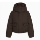 Giacca invernale da donna con cappuccio e collo alto Giacca calda in cotone e poliestere con zip e tasche Taglio comodo Giacca invernale alla moda 10