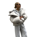 Giacca invernale da donna con cappuccio Giacca calda con bottoni e colletto e tasche Comodo cappotto invernale con chiusura calda per l'uso quotidiano 7