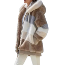 Giacca invernale da donna con cappuccio Materiale morbido e peloso Chiusura comoda Cappotto caldo per il freddo Stile casual Sensazione piacevole durante l'uso 6