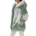 Giacca invernale da donna con cappuccio Materiale morbido e peloso Chiusura comoda Cappotto caldo per il freddo Stile casual Sensazione piacevole durante l'uso 7