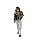 Giacca invernale da donna marrone scuro Giacca calda con zip e colletto in pelliccia e fodera Cappotto invernale elegante con tasche per un comodo 4