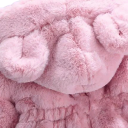 Giacca invernale da ragazza con zip e cappuccio con orecchie e tasche Pelliccia morbida e calda in cotone Abbigliamento invernale 4