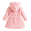 Giacca invernale da ragazza con zip e cappuccio Pelliccia sintetica con motivo di orsetti Giacca invernale in poliestere caldo Abbigliamento caldo e carino per bambini 2