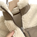 Giacca invernale da uomo Unisex in pile caldo con colletto alto Chiusura con zip Tasche Tasca con zip sul petto Design invernale in poliestere 10