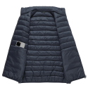 Giacca invernale da uomo Unisex resistente al vento Chiusura con zip Poliestere resistente Giacca elegante con ricamo sulla manica Design invernale caldo 7