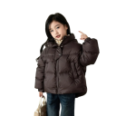 Giacca invernale per bambini con cappuccio Chiusura con zip e bottoni Collo alto Giacca calda in cotone e poliestere con tasche Taglio 4