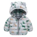Giacca invernale per bambini con cappuccio e orecchie Giacca invernale unisex calda con zip in poliestere Giacca morbida e calda 4