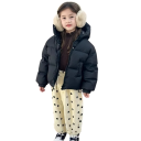 Giacca invernale per bambini con zip e cappuccio Unisex calda per ragazzi e ragazze Abbigliamento invernale comodo Cotone Poliestere giacca morbida e calda 5