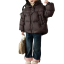 Giacca invernale per bambini con zip e cappuccio Unisex calda per ragazzi e ragazze Abbigliamento invernale comodo Cotone Poliestere giacca morbida e calda 4