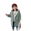 Giacca invernale per bambini unicolore con cappuccio Chiusura con zip e bottoni Tasche Giacca calda in cotone e poliestere per bambini Comodo giaccone invernale 7