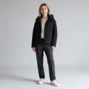 Giacca leggera da donna antivento con cappuccio e colletto alto con zip e orlo regolabile di taglio ampio per primavera e autunno 4
