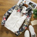Giacca primavera donna con stampa floreale sulle maniche e cappuccio Chiusura con zip Cordonetto regolabile Polsini e orlo elasticizzati Per 3