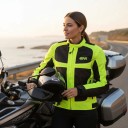Giacca riflettente da moto Unisex Collo alto e tasche con zip Maniche e vita regolabili Poliestere e nylon Giallo neon e nero Per scooter 8