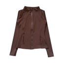 Giacca sportiva da donna con colletto Slim-fit in materiale traspirante ad asciugatura rapida Apertura per il pollice Tasca interna per il cellulare 5