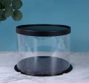 Gift Box Cylindrical Foldable 16 × 22 cm Plastic with Lid Coloured Packaging for Cake Sweets Gifts Transparent Container 4
