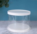 Gift Box Cylindrical Foldable 16 × 22 cm Plastic with Lid Coloured Packaging for Cake Sweets Gifts Transparent Container 3