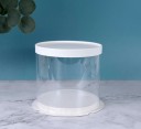 Gift Box Cylindrical Folding 16 × 18 cm Plastic with Lid Colourful Packaging for Cake Sweets Gifts Transparent Container 3