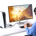 Gigabitový RJ45 splitter 1 na 2 porty 1000Mbps USB-C napájení kovové tělo modré LAN rozbočení pro PC router TV notebook 3