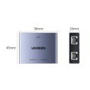 Gigabitový RJ45 splitter 1 na 2 porty 1000Mbps USB-C napájení kovové tělo modré LAN rozbočení pro PC router TV notebook 4