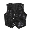 Gilet con paillettes per ragazzi e ragazze Costume Street Dance Hip-hop in stile lucido Scollo a V Gilet in cotone e nylon monocolore per spettacoli di danza 2