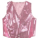Gilet con paillettes per ragazzi e ragazze Costume Street Dance Hip-hop in stile lucido Scollo a V Gilet in cotone e nylon monocolore per spettacoli di danza 7