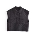 Gilet corto da donna nero P2271 1