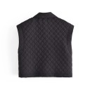 Gilet corto da donna nero P2271 1