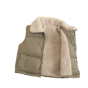 Gilet d'hiver en coton pour enfants avec col Gilet uni sans manches pour garçons et filles Avec poches et doublure en peluche Fermeture à pressions 14