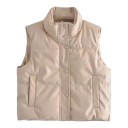 Gilet da donna con alto colletto e chiusura a bottoni a pressione su tutta la lunghezza con tasche verticali sui lati e trapuntatura 5