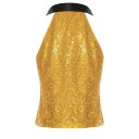 Gilet da donna con paillettes e colletto a revers senza maniche in poliestere taglio elegante per occasioni sociali e outfit serali 6