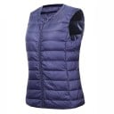 Gilet da donna in piuma senza maniche Collo rotondo senza revers Chiusura con zip su tutta la lunghezza Trapuntatura orizzontale 8