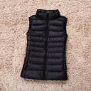 Gilet da donna in piuma senza maniche con colletto Stile imbottito corto Zip a tutta lunghezza Imbottitura in piuma d'anatra Copertura 2