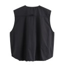 Gilet da donna monocolore con chiusura a zip e tasche 3