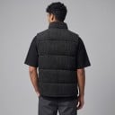 Gilet da uomo in velluto a coste con colletto alto e chiusura a bottoni a pressione per tutta la lunghezza, trapuntato e senza maniche con tasche laterali 3