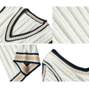 Gilet da uomo lavorato a maglia con scollo a V in poliestere e cotone senza maniche per stratificazione sopra una camicia, per uso quotidiano e stile casual 2