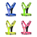 Gilet de course LED réfléchissant rechargeable par USB élastique pour enfants et adultes Unisexe gilet de sécurité nocturne pour cyclisme 64–105 7