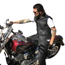 Gilet de motard pour homme en cuir PU noir uni pour la conduite à moto, style biker et usage quotidien 2