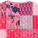 Gilet donna rosa e rosso con motivi e scollatura a V 2