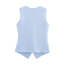 Gilet élégant pour femmes avec boutons Top uni avec décolleté en V Accessoire stylé pour chemisiers et t-shirts Différentes couleurs Polyester 20