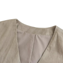 Gilet élégant pour femmes uni avec décolleté en V Fermeture à lacets Gilet en polyester stylé sans manches Différentes couleurs 8