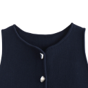 Gilet élégant pour femmes uni avec poches sur la poitrine Col rond Fermeture à boutons Tissu en polyester léger Plusieurs couleurs 10