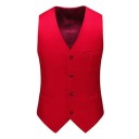 Gilet élégant pour homme à boutons avec poches et poche poitrine Gilet uni de soirée Différentes couleurs Style formel Polyester 4