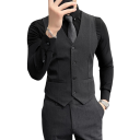 Gilet élégant pour homme avec poches Gilet de soirée uni à boutons Plusieurs couleurs Style formel Viscose Polyester 10