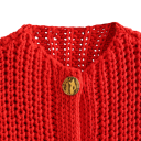 Gilet en maille élégant pour femmes avec décolleté en V et poches Gilet uni avec fermeture à boutons Pull en polyester confortable 18