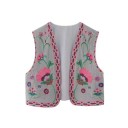 Gilet Femme à Motif Floral V148 3