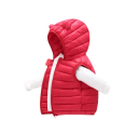 Gilet in piuma per bambini con cappuccio e orecchie Giacca calda in cotone per autunno e inverno per neonati e ragazze Gilet monocolore con zip in poliestere e cotone 4