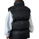Gilet invernale da donna con colletto alto e chiusura con zip Gilet monocolore caldo in cotone e poliestere Gilet elegante per le fredde giornate invernali 12