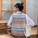 Gilet lavorato a maglia da donna A2185 1